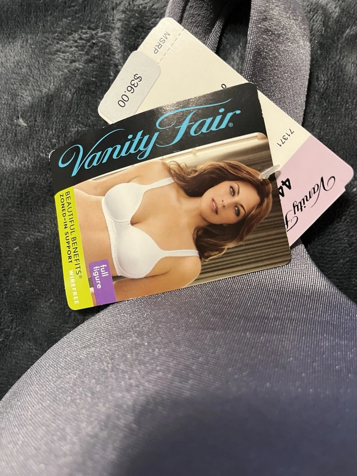 Sujetador Vanity Fair para mujer 44D azul hermosos beneficios suavizado inalámbrico 71371 Foto 4 de 4