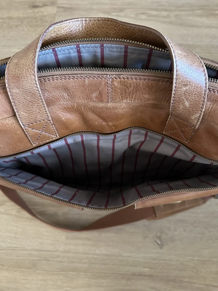 Rawlings Rugged Leather Laptop Bag Briefcase Messenger Cognac Tan Genuine (NEW) - Image 4 of 4