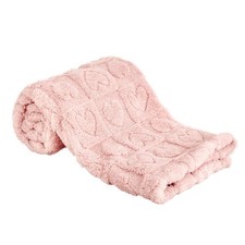 Yurhap Fleece Baby Blanket Heart Checkered Blanket, 30"x40", 01 Light Pink