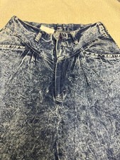 Vintage 80s Legends Acid Wash High Waisted Pleated Jeans Size 5 Made in USA