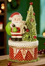 Bethany Lowe Christmas JOY SANTA ON BOX Container TL2360 New