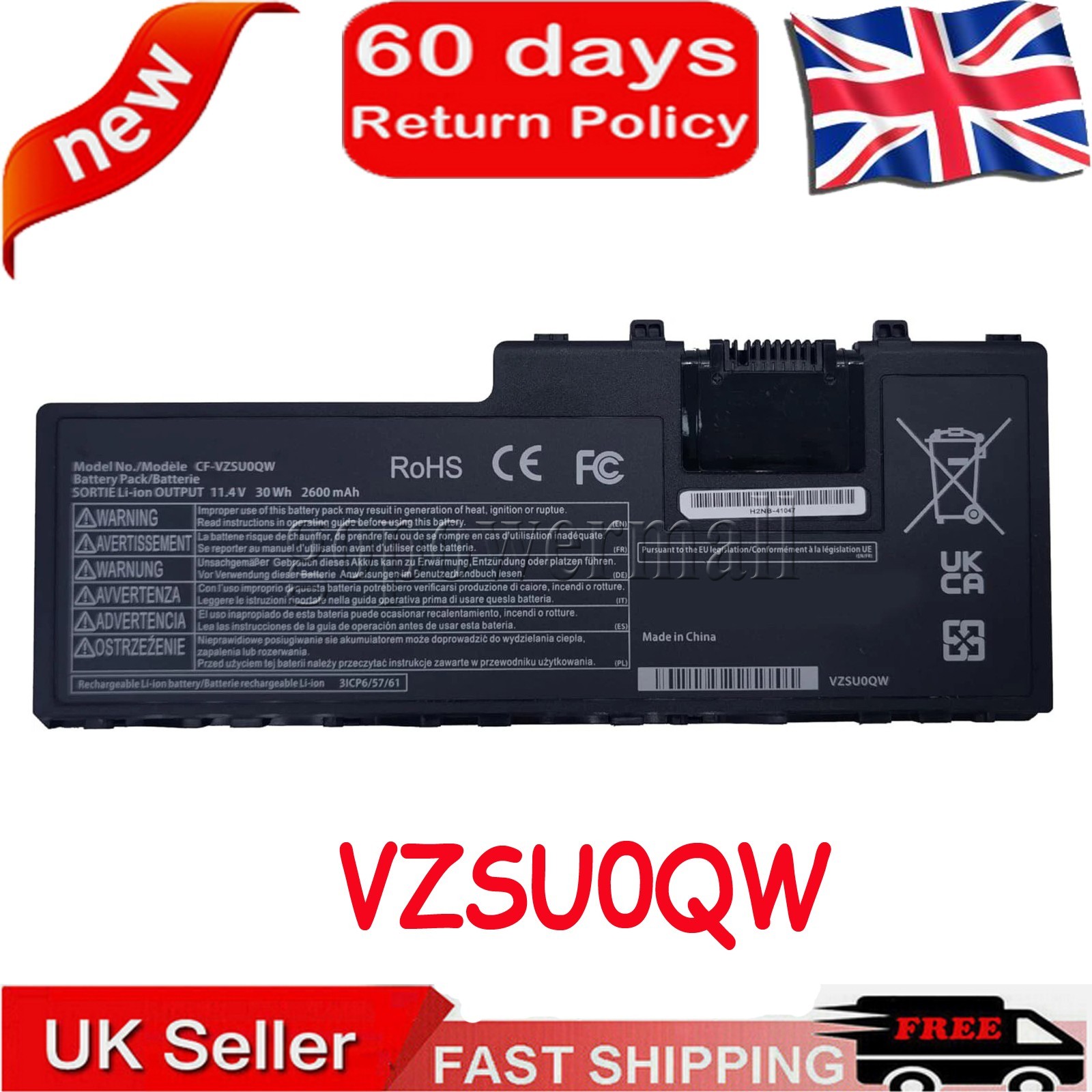 for Panasonic Toughbook Battery CF-VZSU0QW CF-20 & FZ A2 Toughbook Toughpad