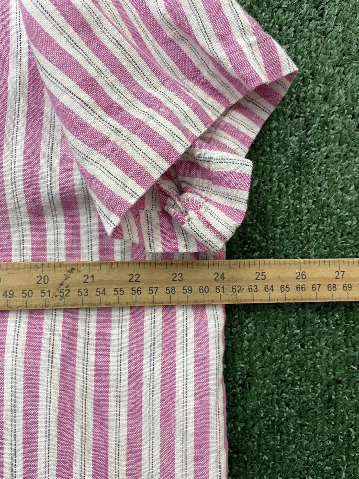 Universal Thread Shirt Button Cropped Striped Whi… - image 7