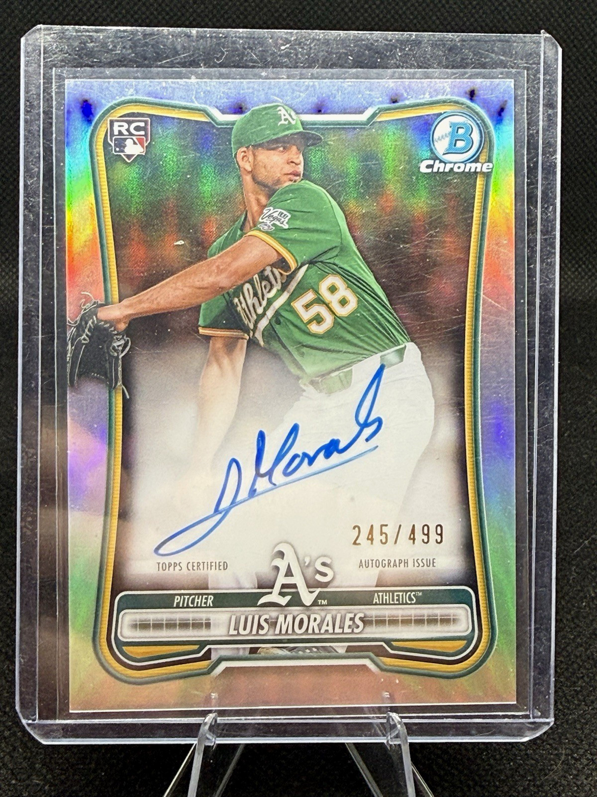 2026 Bowman Chrome Baseball Luis Morales RC Auto Refractor 245/499 Athletics