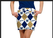 NWT Loudmouth Ladies Tennis Golf Pickleball argyle skort sz 16 Milwaukee Brewers