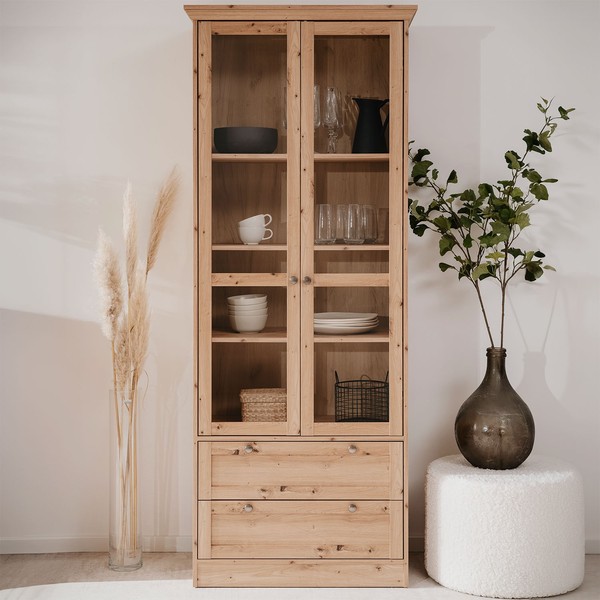 Vitrine Vitrinenschrank Glas Schaukasten Schrank Wohnzimmer Sammler Homestyle4U-image