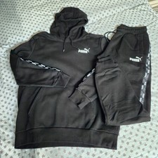 Original Puma - Herren Jogginganzug mit Kapuze, schwarz aus Baumwolle