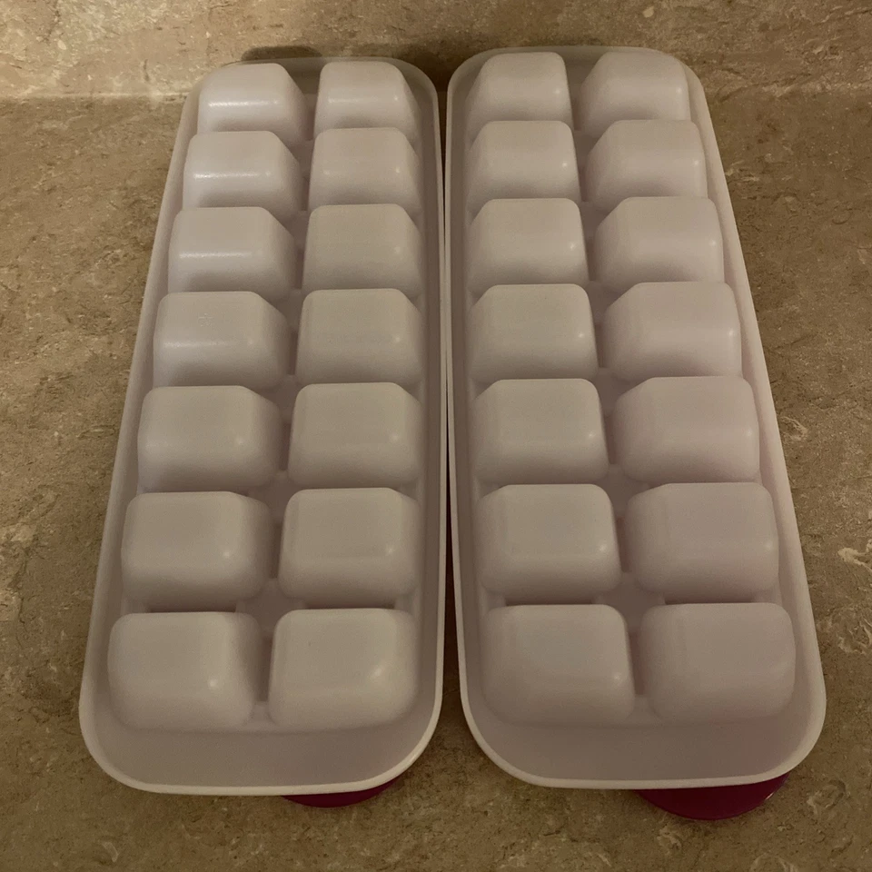 2 Tupperware Fresh N Pure Covered Ice Cube Trays Purple #2704A  #2705A - Image 2 of 4