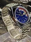 Vintage Refurbished Seiko Automatic Blue Day/Date  Men's Wrist Watch 36MM
