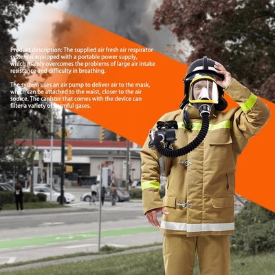 Electric Air Fed Full Face Gas Mask Constant Flow Supplied Respirator System