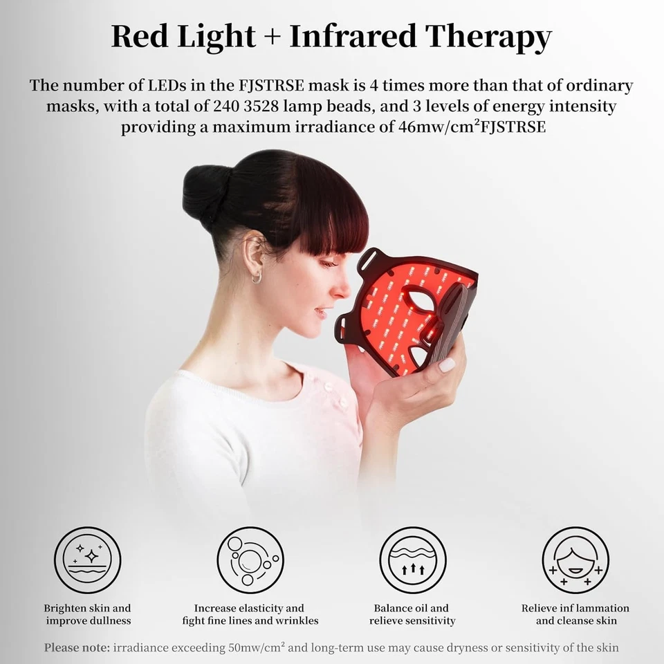 Red Light Therapy Mask 7-Color LED Face Mask Light Therapy with 850nm NIR - Image 2 of 4
