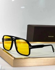 Tom Ford Falconer Sunglasses TF884 Black/Yellow 60-18-140mm With Case