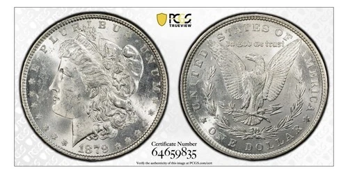 1879 MORGAN DOLLAR PCGS MS62 NICE LUSTER!