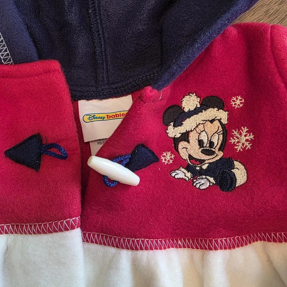 复古 90 年代迪士尼宝宝米妮冬季外套和裤子套装 24 个月全新带标签 Deadstock — 第 3/4 张图片