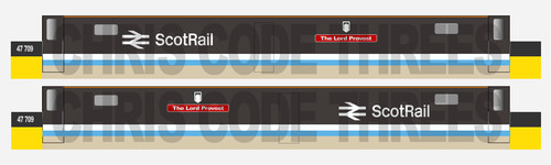 Selbstklebender Vinyl Class 47 Aufkleber Spur N Dapol / Graham Farish - Scotrail 47709 | Condition: New