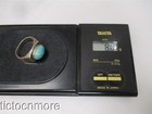 VINTAGE NAVAJO INDIAN MODERNIST BLUE STONE OVAL RING MENS STERLING — photo 9