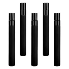 5 Pcs 10 ml Black Glass Perfume Atomizer Spray Bottles for Travel