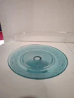 Depression Glass Blue  Pedestal Plate 8 Inch