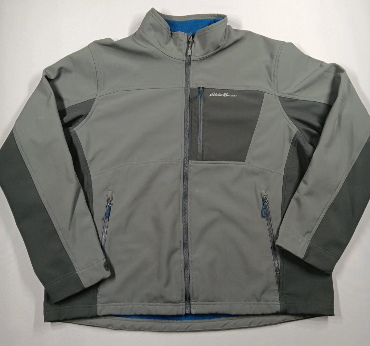 Eddie Bauer Jacket Mens 2XL Grey Polyester Full Zip Pockets Travel