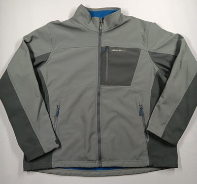 Eddie Bauer Jacket Mens 2XL Grey Polyester Full Zip Pockets Travel