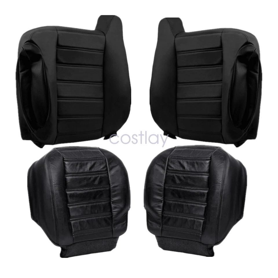 Fits 2003-2007 Hummer H2 Driver & Passenger Bottom-Top Seat Cover Black - Image 3 of 4