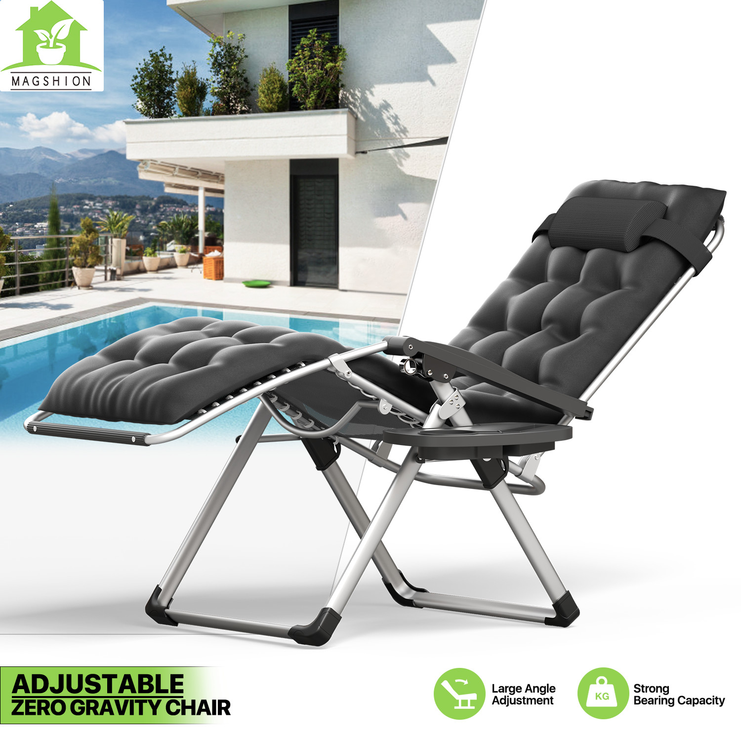 Recliner Lounge Chaise W/detachable Cushion
