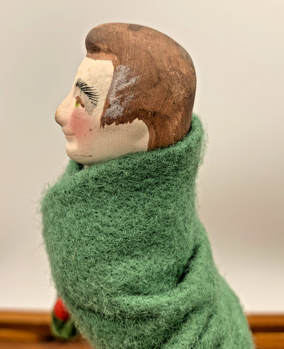 Vintage Four Sisters Christmas Caroler 10" Doll Man Wreath Wool Bob Cratchit - Picture 11 of 11