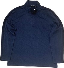 Calvin Klein Mens 1/4 Zip Pullover Sweater NIGHT CAPTAIN HEATHER, LARGE NWT