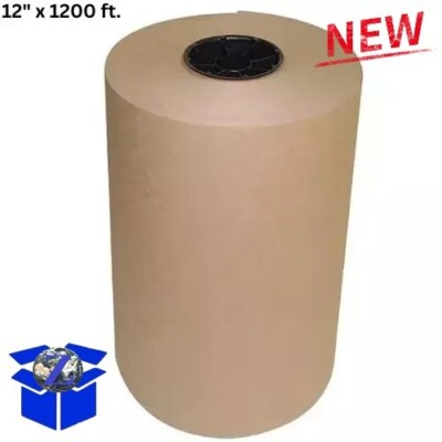 12'' x 1200 Feet Brown Kraft Paper 30 lb Basis Weight Roll Packaging Shipping NEW