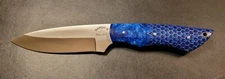 Badass Blades Custom D2 Steel Hunting Knife Blue Honeycomb Resin Handle- BA662