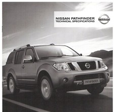 Nissan Pathfinder Specifications 2011-12 UK Market Brochure Acenta Tekna