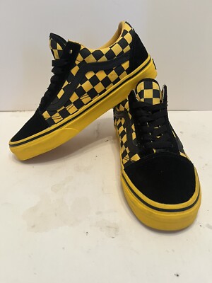 Vans Sneakers Vans Yellow And Black Checkerboard Vans Old School