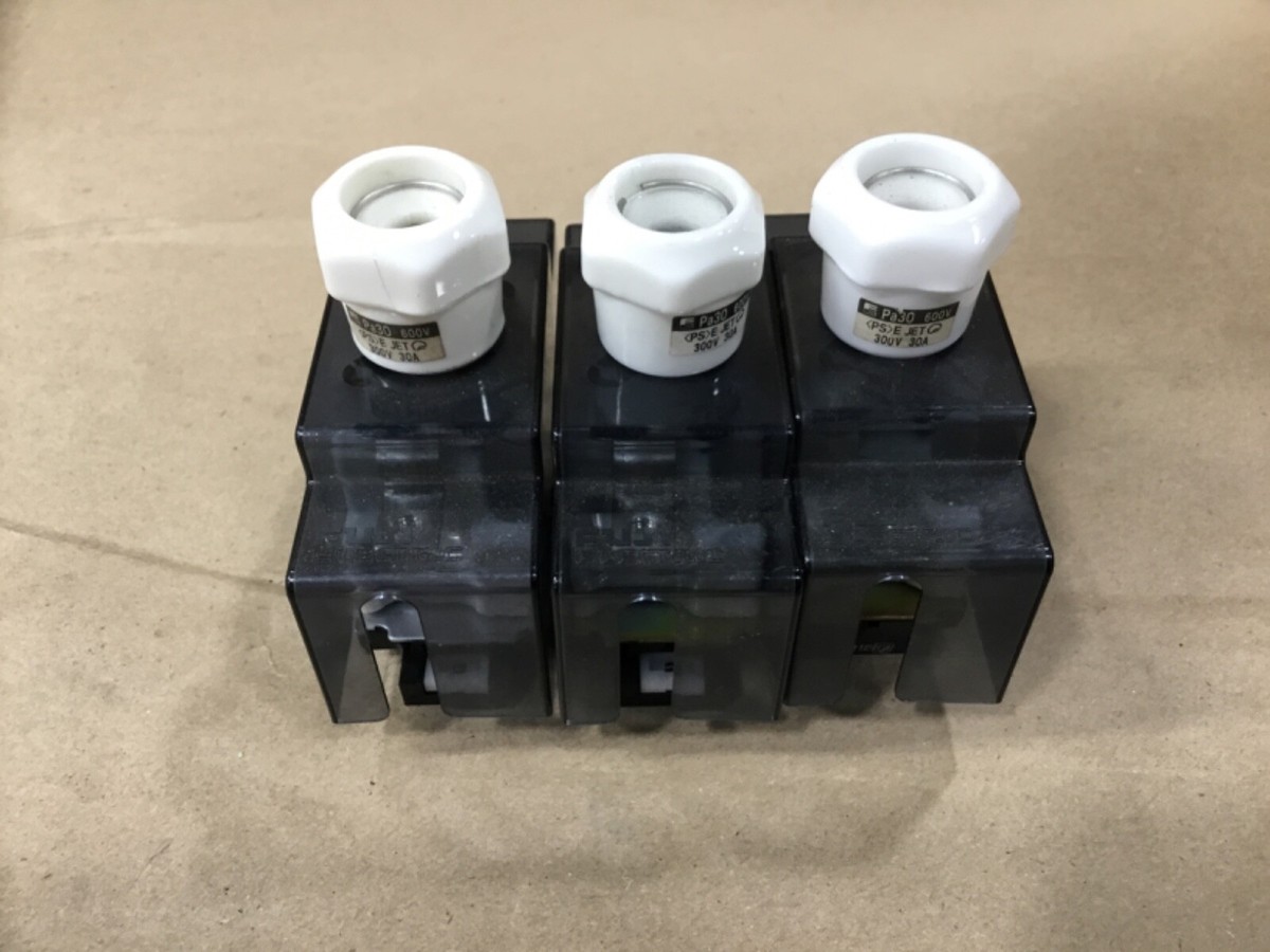 Lot Of 3* Fuji Electric PA30 Ceramic Fuse Holders Holder 600V 30A