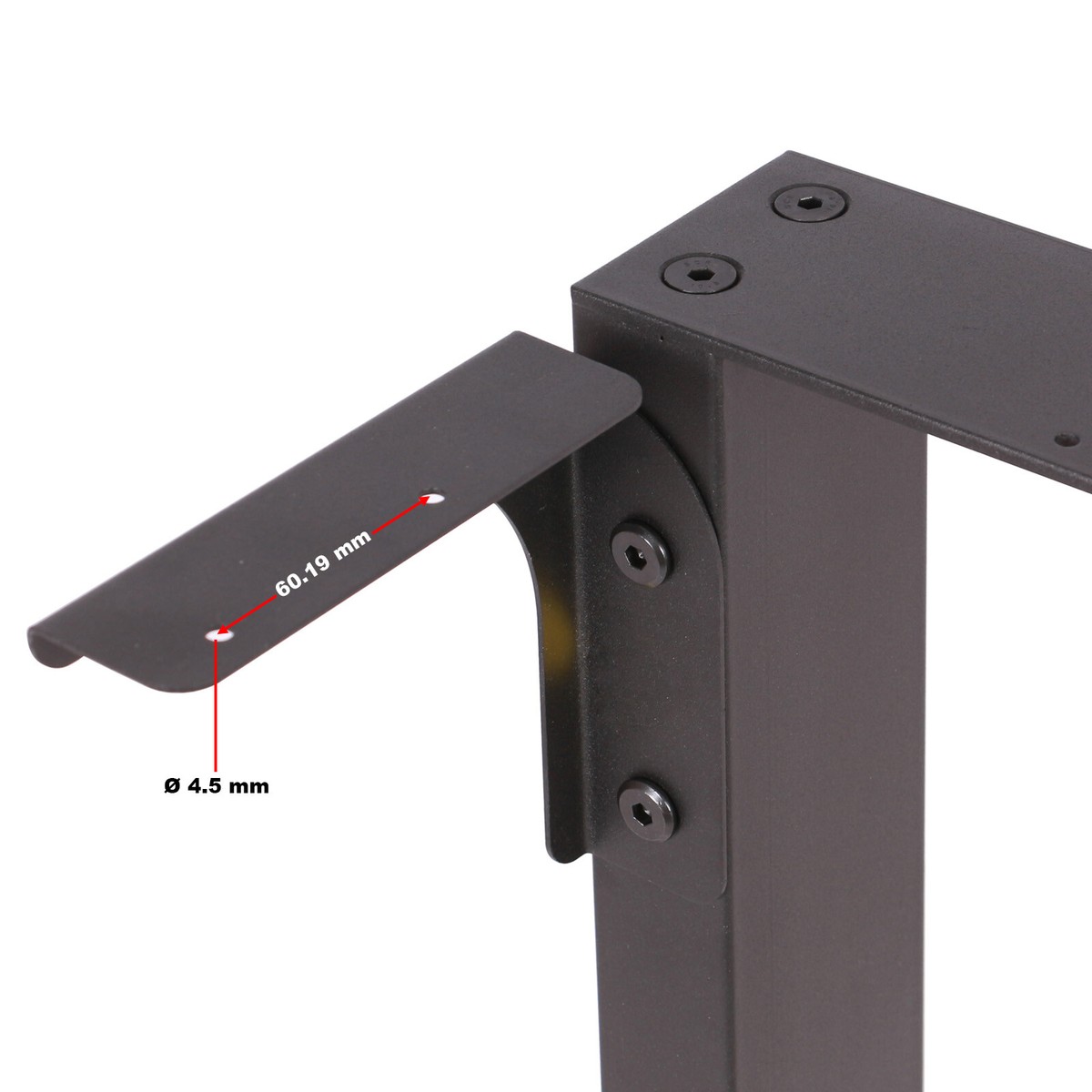 Base Per Tavolo In Acciaio 100x72 Cm - Vernice A Polvere Nero - Gambe Per Tavolo Fai Da Te