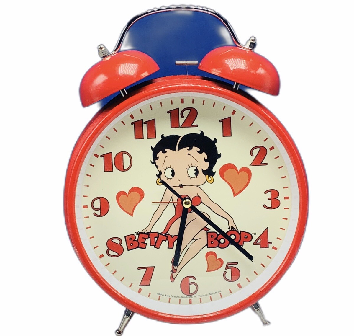 Betty Boop alarm table clock red king feature vtg Working 11