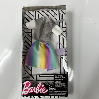 Barbie Fashion Pack Outfit Doll Clothes 2017 Rainbow Skirt Top