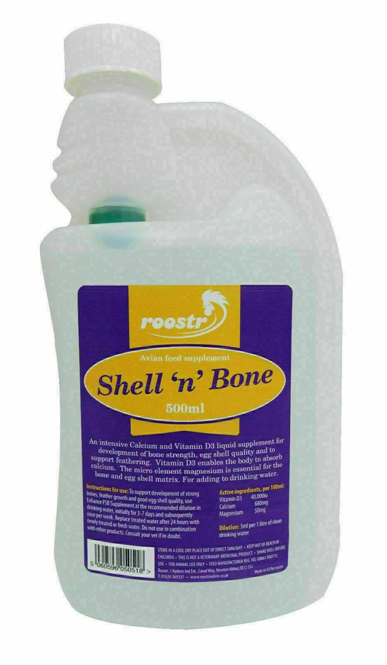 ROOSTR Enhance Calcium Vitamin D3 Liquid Supplement 500ML | Birds Poultry shell & Bone