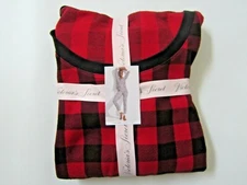 LOT VICTORIA SECRET THERMAL Red Buffalo Plaid LONG JANE PAJAMAS SHIRT PANT SET M