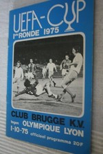 programme )) CLUB BRUGGE V OL LYON - coupe UEFA 1975/76