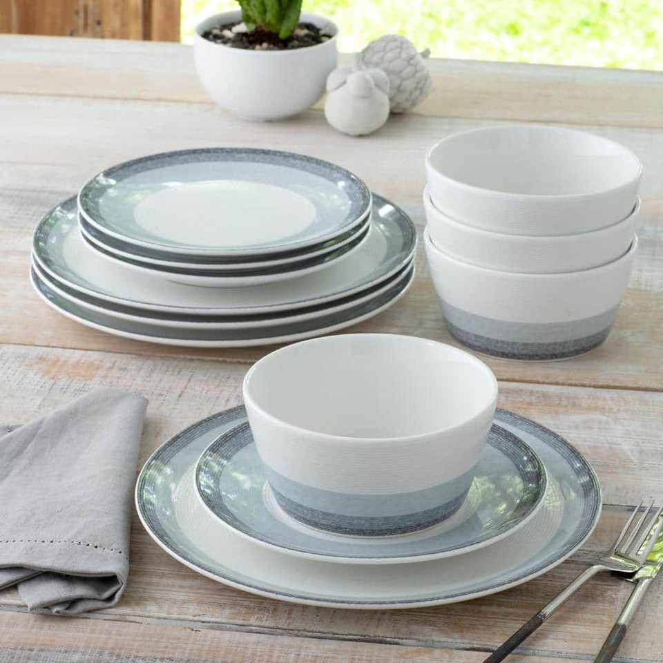 Noritake Dinnerware Sets Porcelain 12Pcs Square Dishwasher Safe (Service for 4) eBay