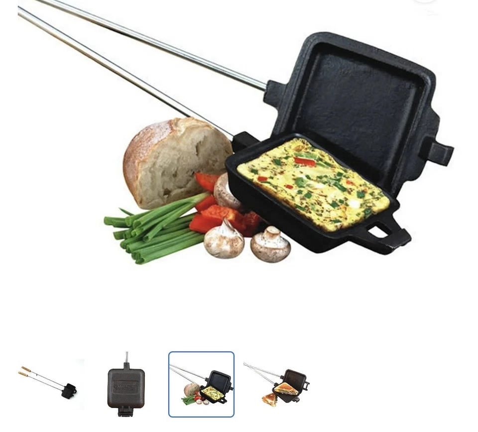 Camp Chef Square Cooking Iron Cast Iron Campfire Cooking - Image 2 of 4