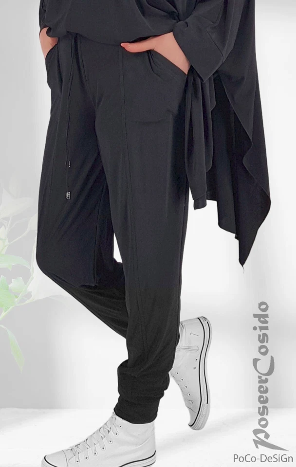 MAGNA LAGENLOOK Slinky Leggins-Hose Jeggins 44 46 48 50 52 54 56 58 schwarz - Bild 1 von 4