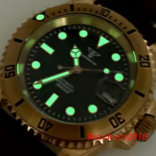 40mm Tandorio Solid CUSN8 Bronze NH35A Waterproof Automatic Diving Men Watch - Picture 6 of 12