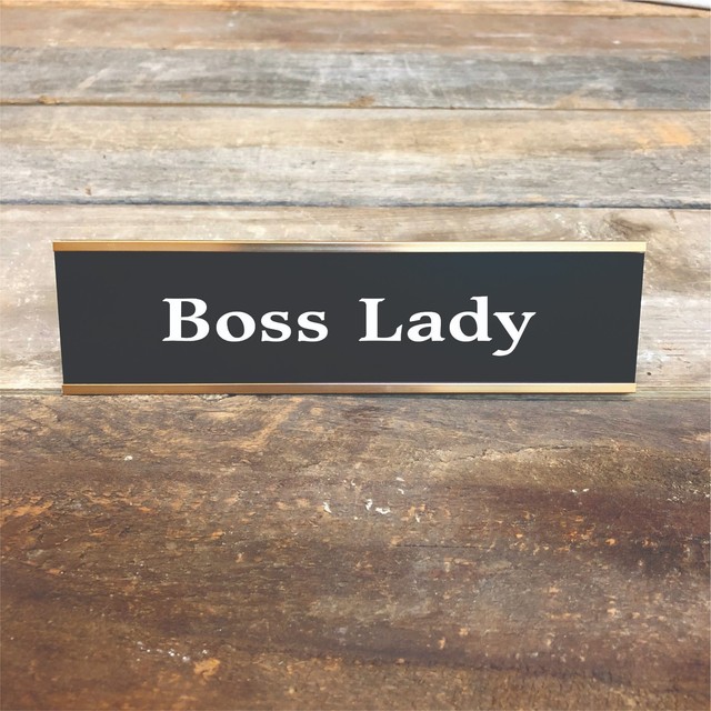 Boss Lady Engraved Desk Sign Name Plate Valentine Funny Friend