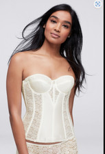 DOMINIQUE Size 46B satin and lace torsolette NWOT