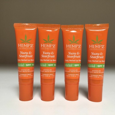 hempz yuzu & starfruit daily herbal lip balm spf 15