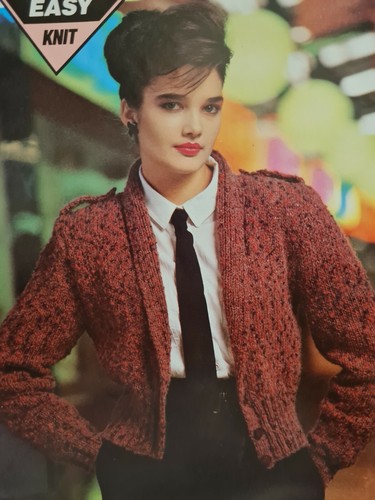 1980s Entrelacs Graphic Bobble Military Dolman Mohair Knitting Pattern Crucci 35 - Picture 10 of 12