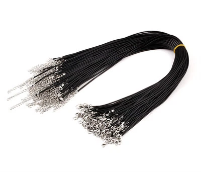 MARKENLOS neu 100stk schwarz Pu-Leder Ketten Halsketten Schmuck Accessoires für Anhänger