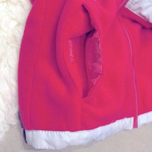 U.S. Polo Assn. Chaqueta polar rosa gris cremallera completa con logotipos talla S (7/8) para niñas! - Imagen 9 de 9