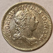 1763 Great Britain Four Pence George II Near Uncirculated UNC Coin Cleaning 6528